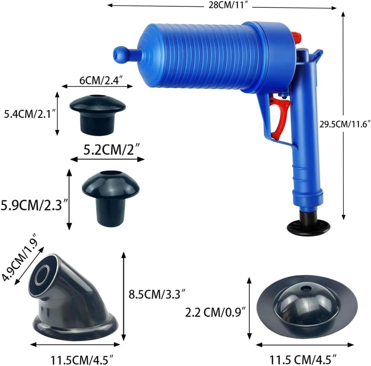 High Pressure Air Plunger Drain Blaster For Toilet Sink Kitchen Drain Unblocker