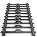 10 Pack 35cm Black Plastic Clothes Hangers with Clips Trousers Skirt Strong