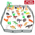 53 Pieces Zoo Animals Playset Mini Wild Animal Figures for Holiday Gift Kids