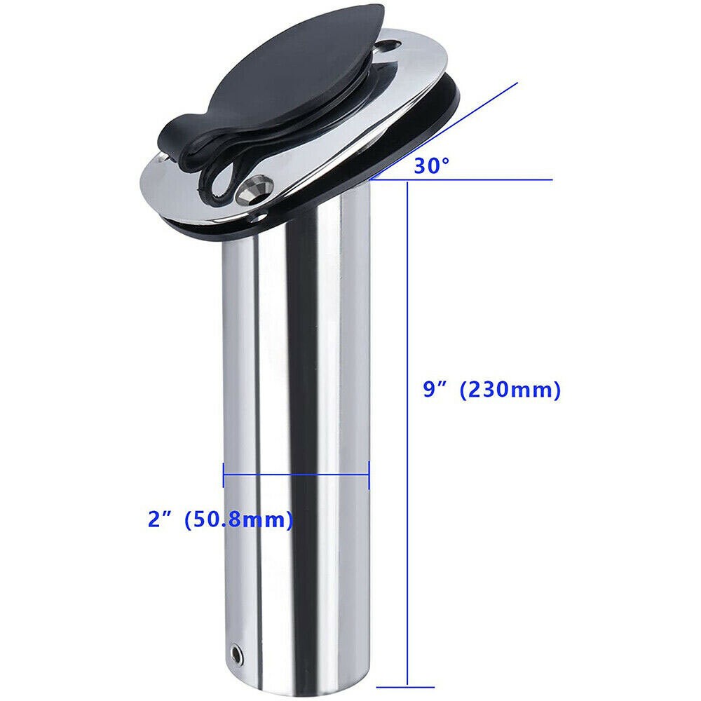 UK 2x Stainless Steel Marine Fishing Rod Holder Flush Mount 30° For Boat/Yacht