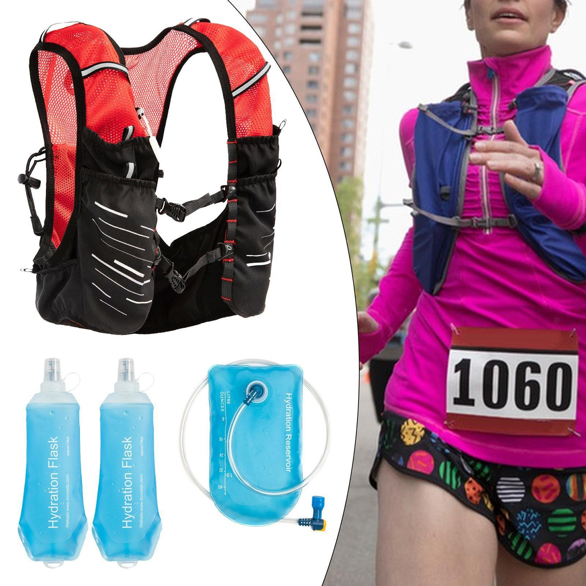 Hydration Vest Pack Backpack Drinking Bag for Runners Outdoor Running Race