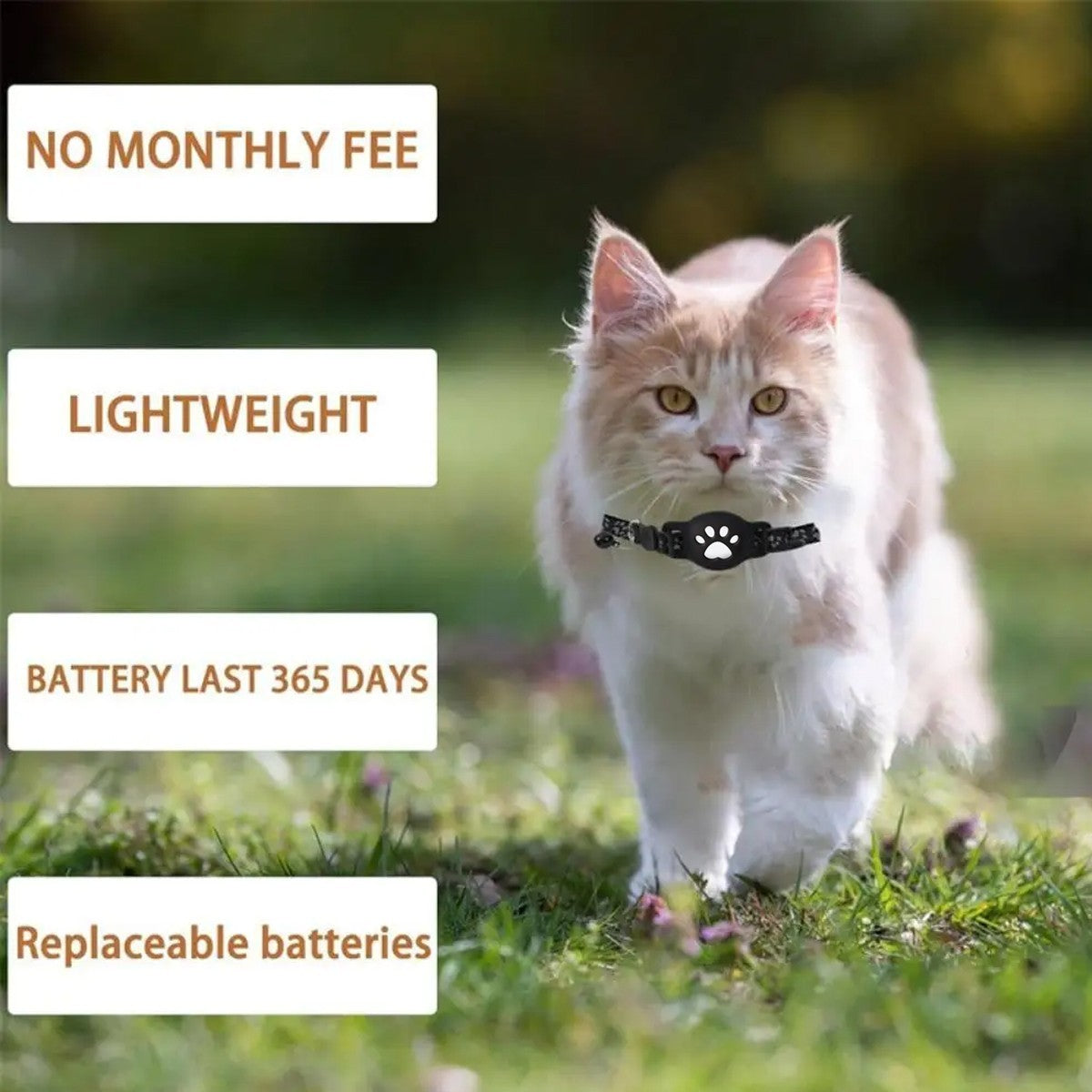 Cat Tracker Finder GPS Collar Waterproof Electronic Pet Locator for iOS Android