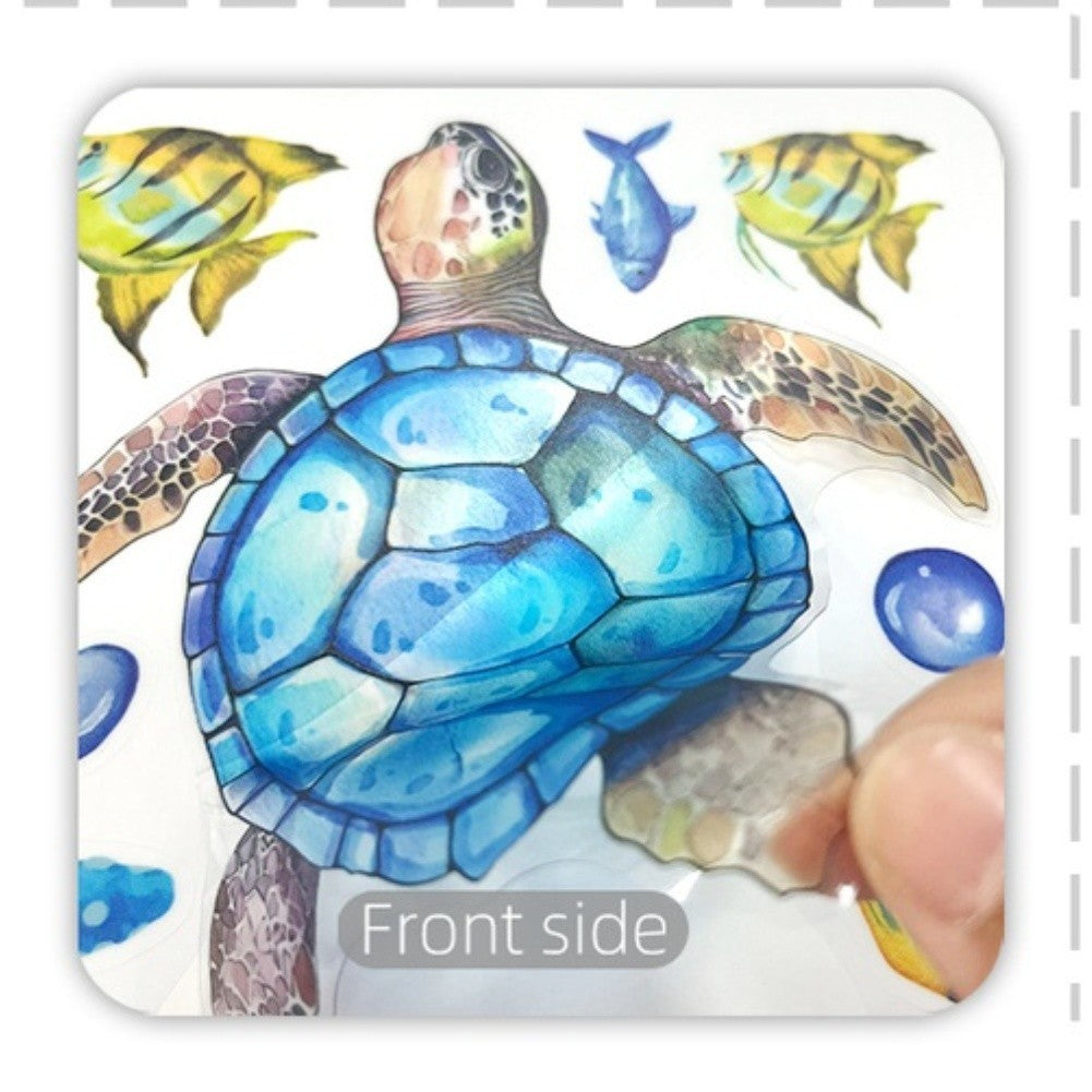 For Bathroom Sea Animal Stickers Bathroom Decor Aquatic Cartoon Designs