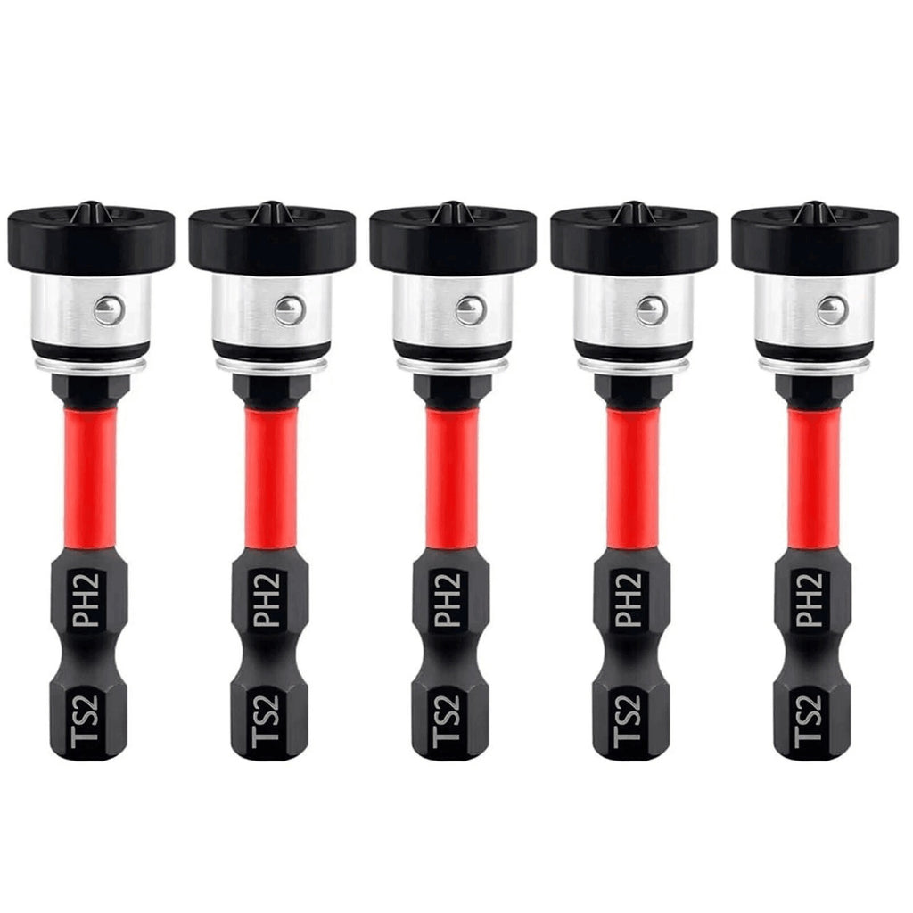 5PCS Plasterboard Screw Setter Bit PH2 50mm Magnetic 1/4" Hex Shank Drywall Tool