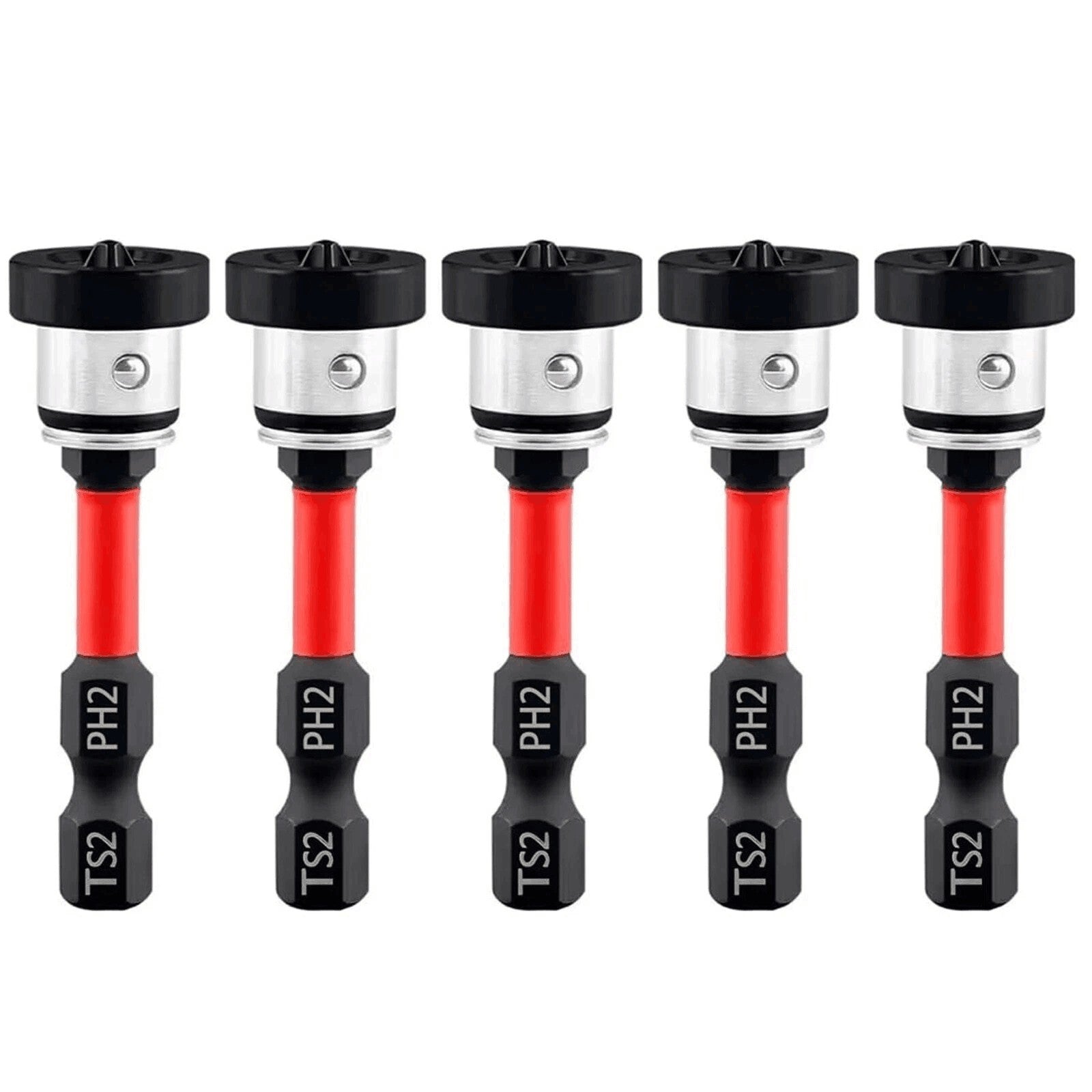 5PCS Plasterboard Screw Setter Bit PH2 50mm Magnetic 1/4" Hex Shank Drywall Tool