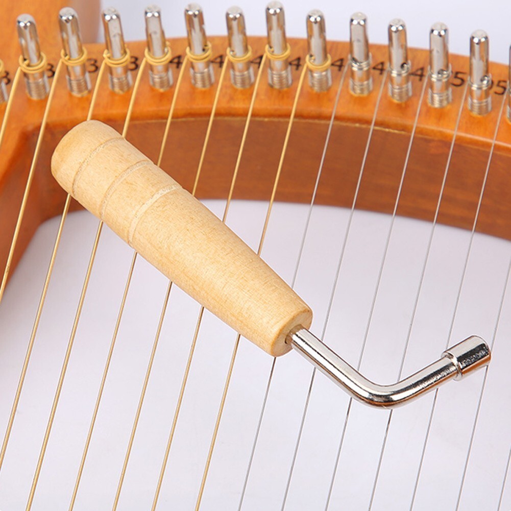 Lyre Harp Tuning Wrench Tuner Lever Lyre Tuner Adjustment Tool Wooden Handle