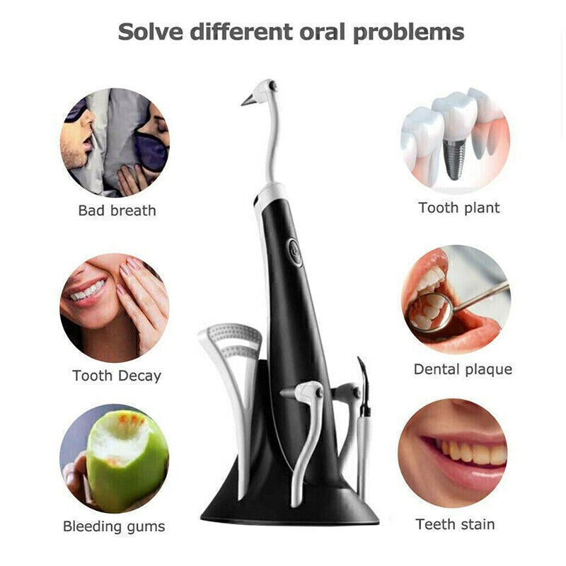 5 In1 Electric Dental Scaler Tartar Teeth Stains Cleaner Plaque Calculus Remover