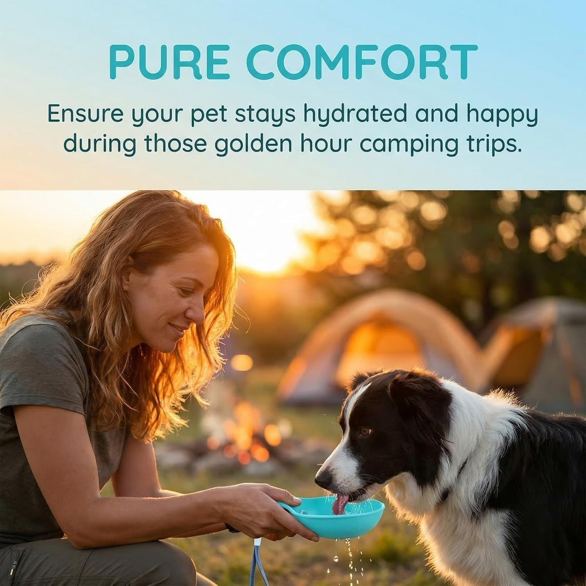 Foldable Pet Water Bottle for Travel, 2 in 1 Portable Dog Water Bottle with Bowl