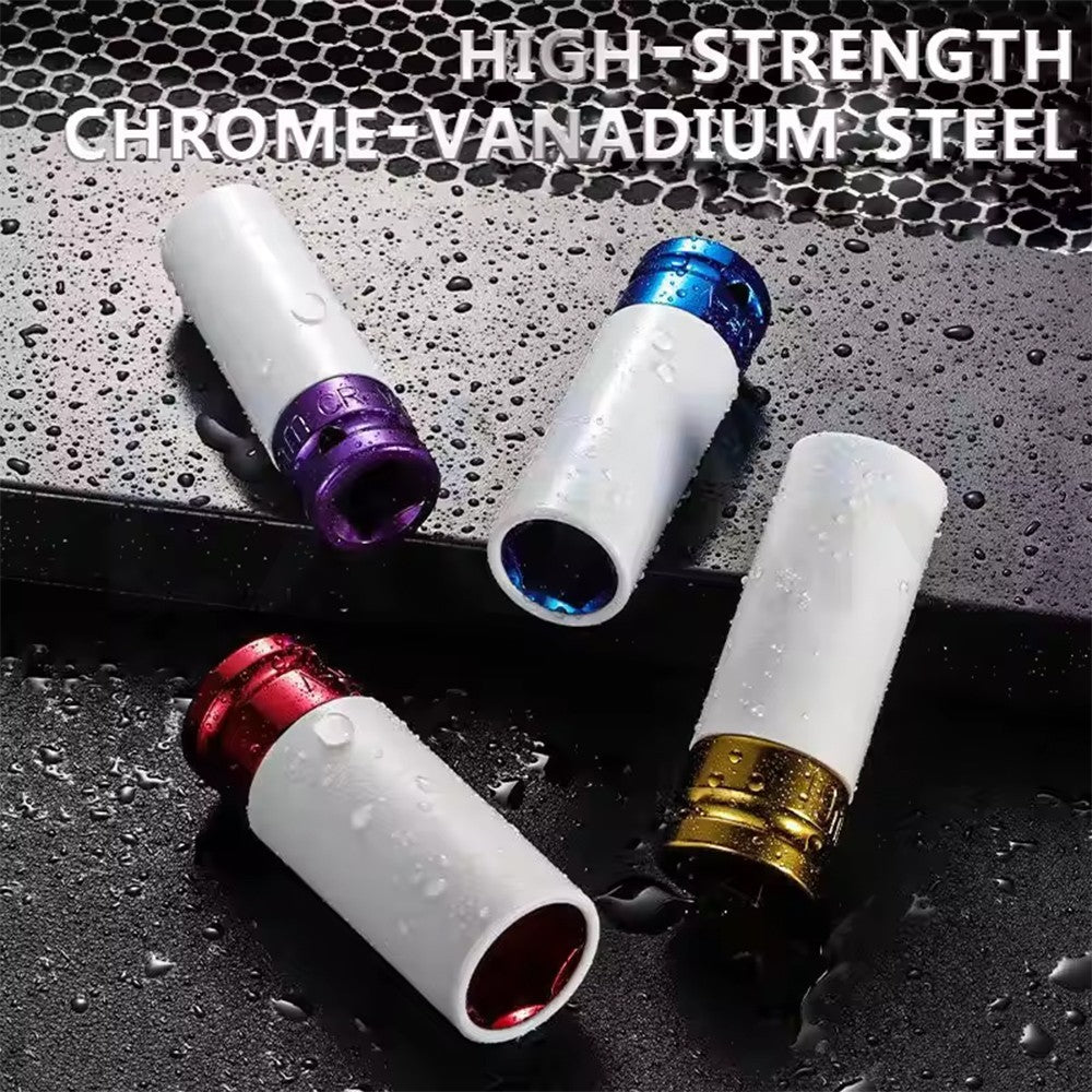 8Pcs Alloy Wheel Nut Socket Thin Wall Deep Impact Socket Set 1/2"drive 15-27mm