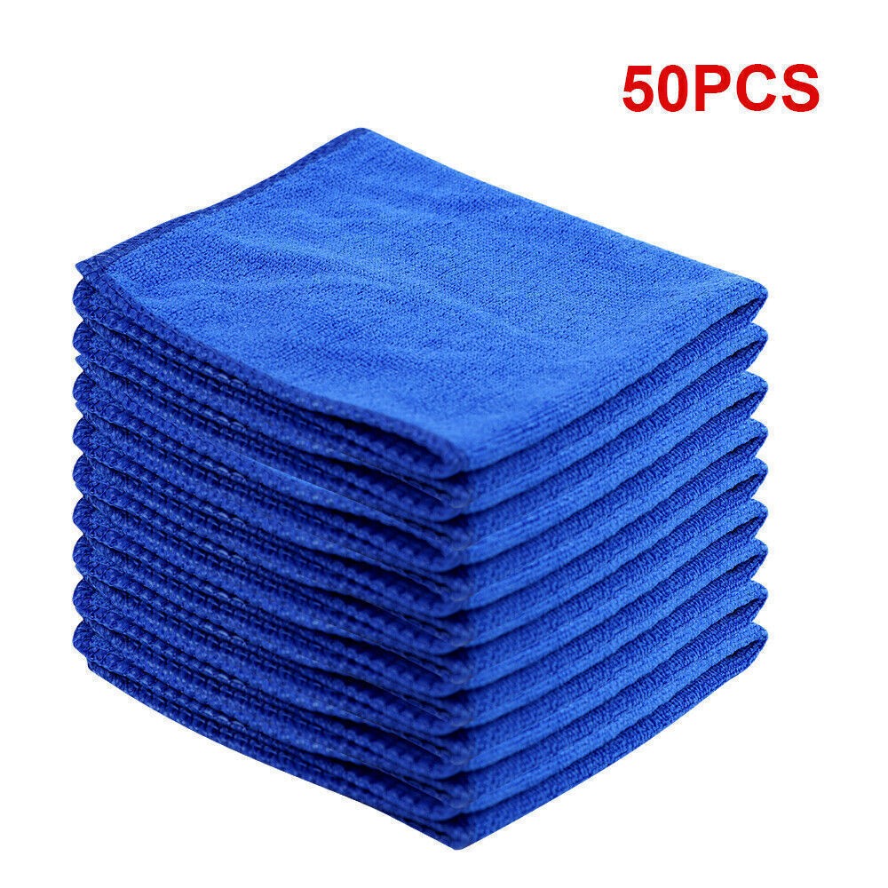 50 Pack Microfibre Car Towels Super Absorbent Cleaning Washing Polishing Drying