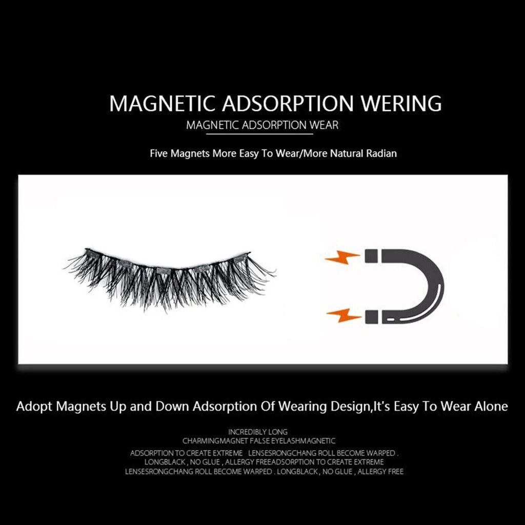 Reusable Natural Magnetic Eyelashes with Applicator No Glue Needed Lashes Kit