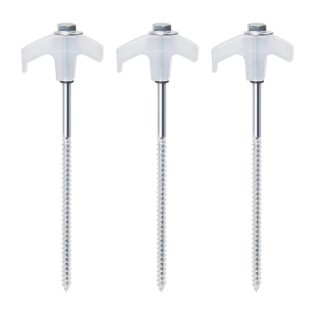 20x Pegs Screw In Drill Top Heavy Duty Ground Pegs In Case Awning Tent Pegs Set