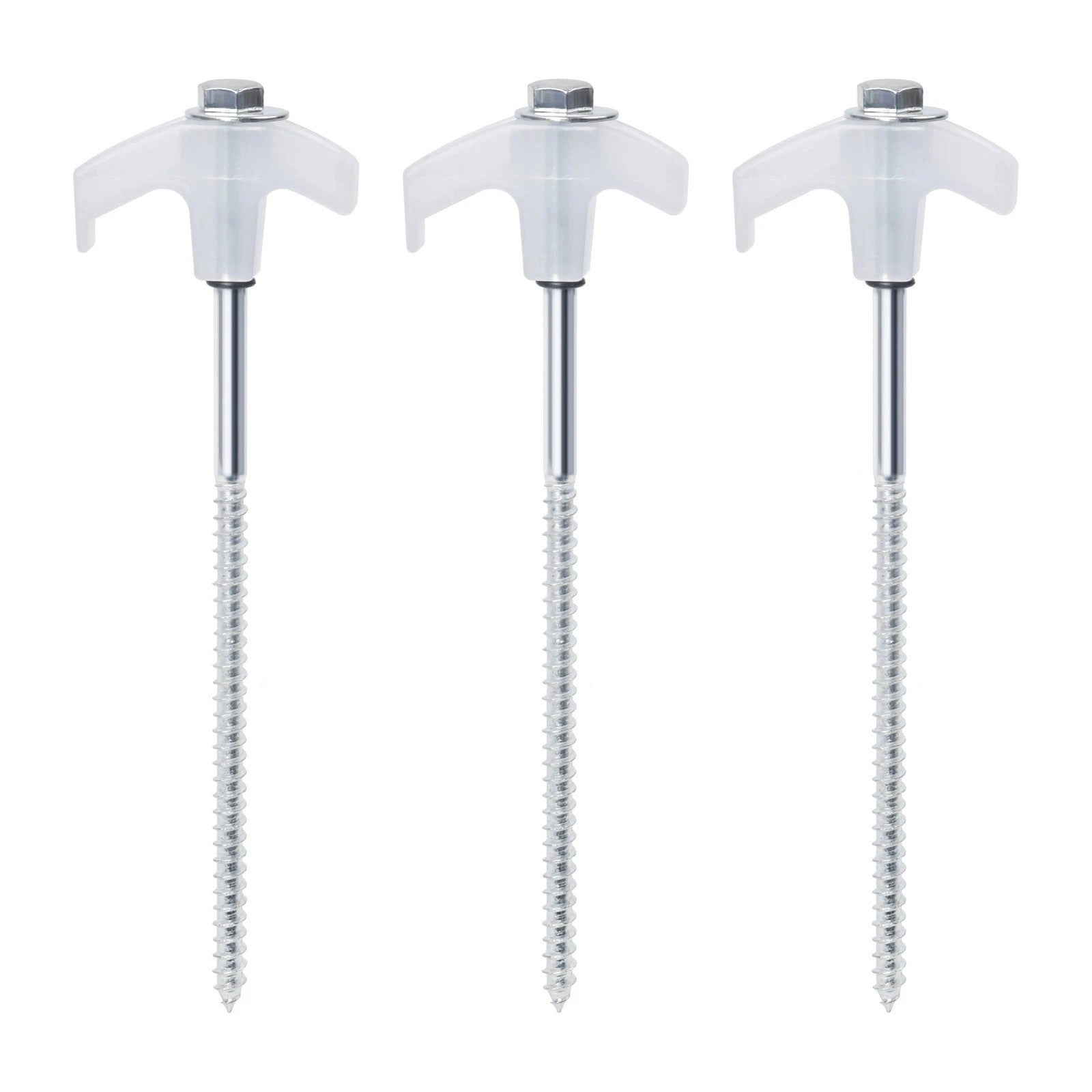 20x Pegs Screw In Drill Top Heavy Duty Ground Pegs In Case Awning Tent Pegs Set