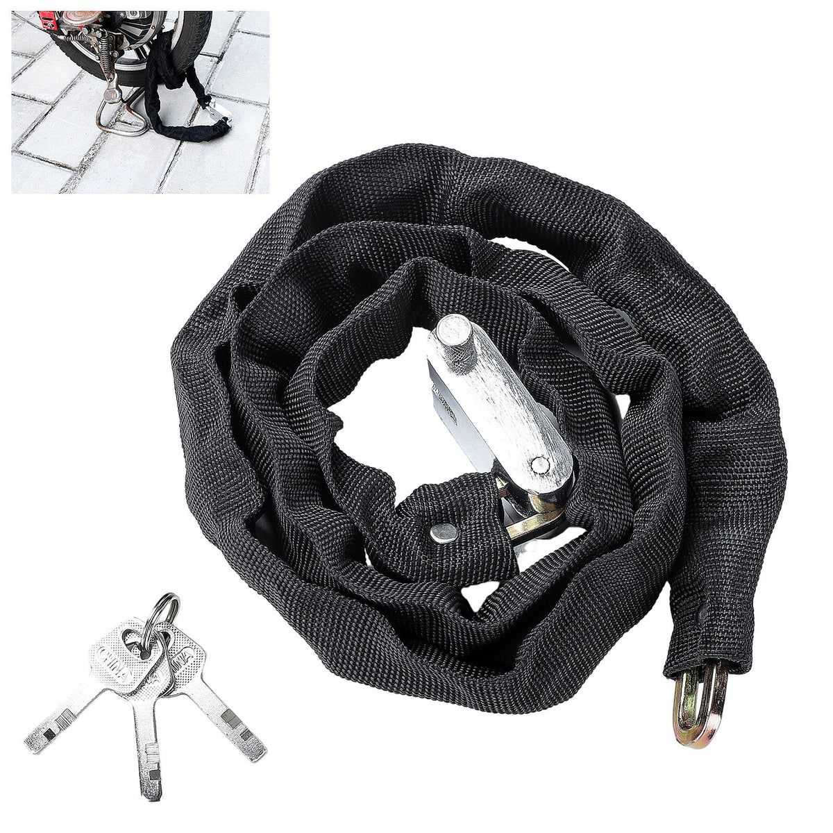 Bike Lock Chain Lock Heavy Duty 1.2m Bike Bicycle Security Padlock Motorcycle UK