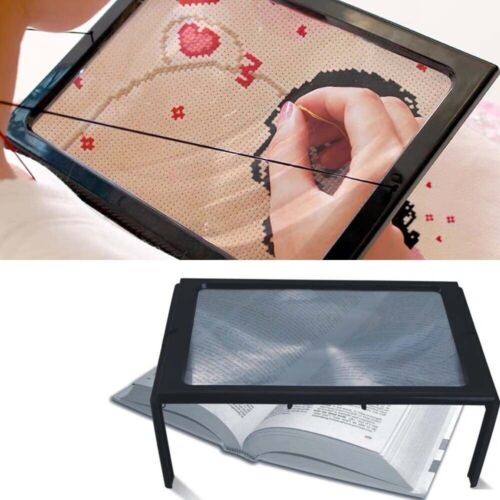 LARGE MAGNIFYING GLASS HANDS FREE WITH LED LIGHT MAGNIFIER GIANT READING SEWING