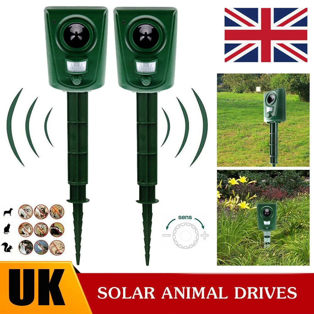 4x Battery Ultrasonic Garden Deterrent Repeller Animal Bird Cat Scarer Pest Dog