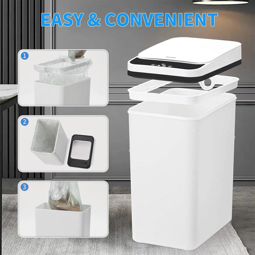Motion Sensor Waste Bin Rubbish Kitchen Trashcan 12L Automatic Trash Can Smart