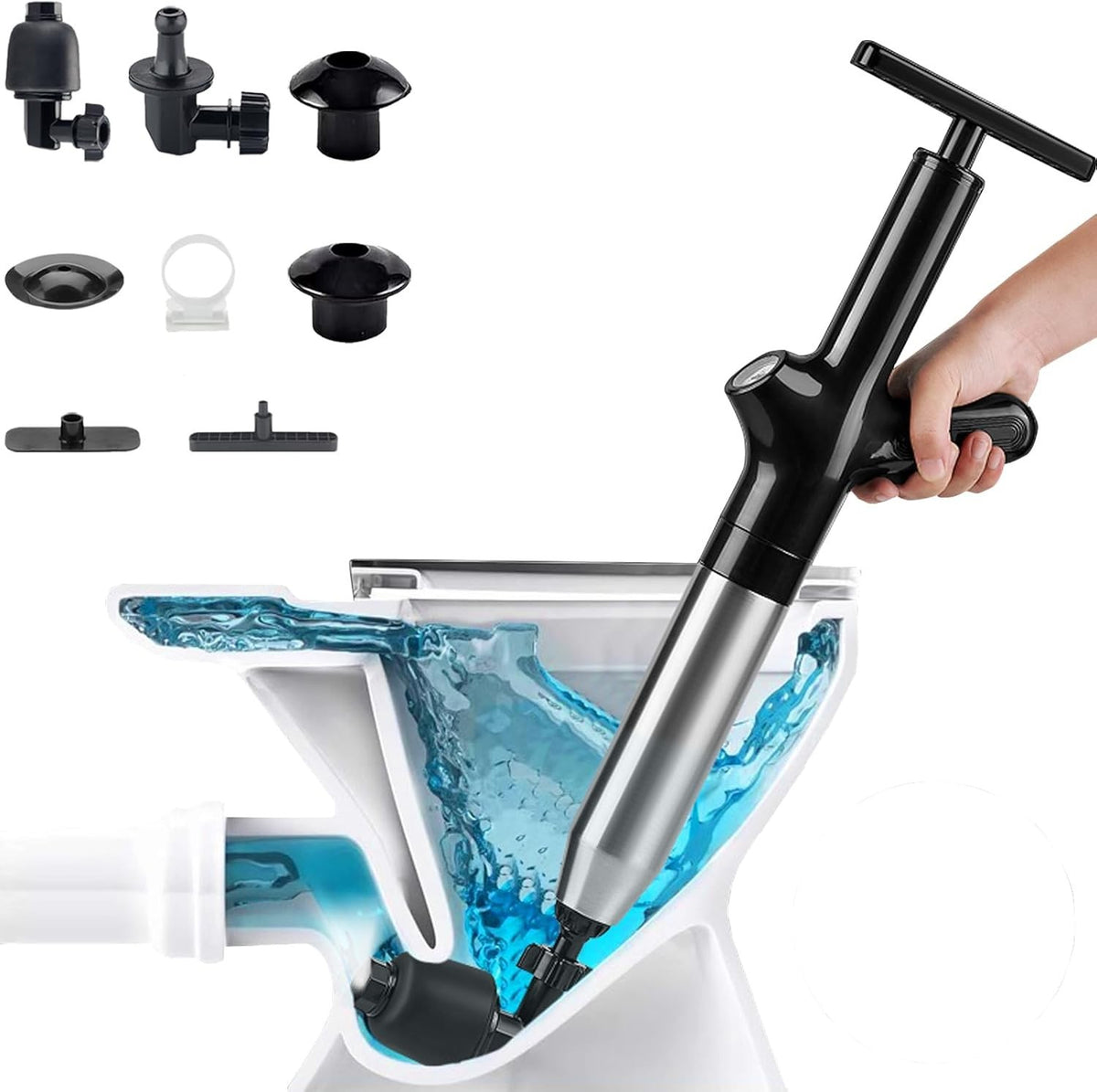 High Pressure Drain Blaster Air Plunger Powerful Toilet Blockage Unblocker