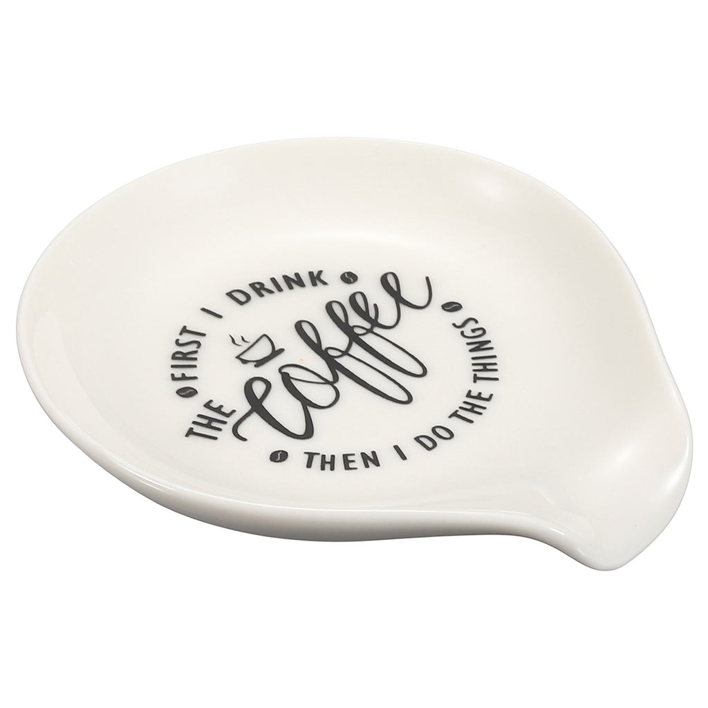 Ceramic Coffee Spoon Rest, 3.5 Inch Tea Spoon Holder Utensil Rest, White