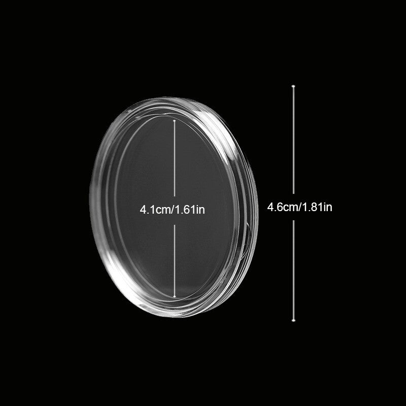 60Pcs 40mm Clear Coin Capsules Holder Storage Box Coin Collection Container Kit