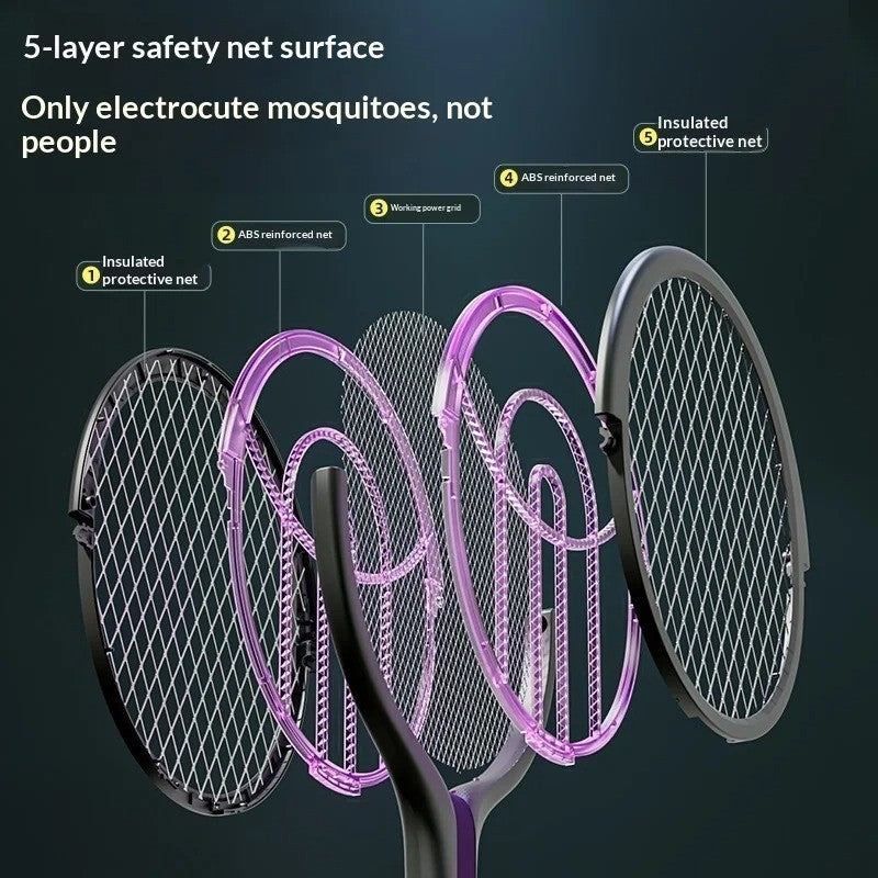 Bug Zapper Racket Electric Fly Swatter Mosquito Bat Wasp Insect Pest Killer