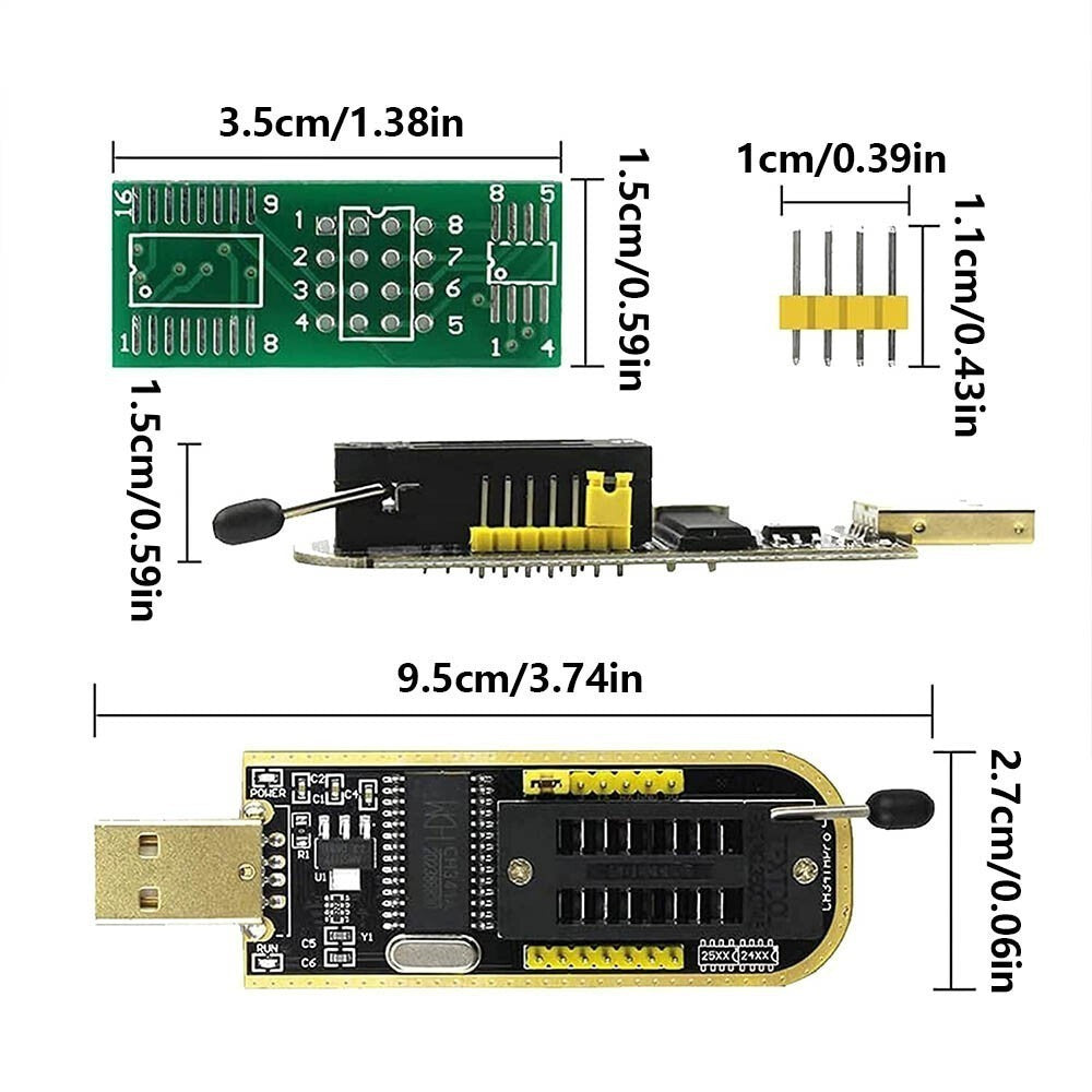 1 Set CH341A USB Programmer Package for EEPROM BIOS with 1.8V Adapter SOIC8 Test