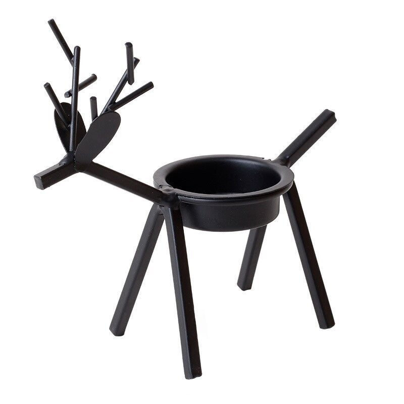 4 Metal Reindeer Tea Light Candle Holders Iron Decoration for Party Dining Table