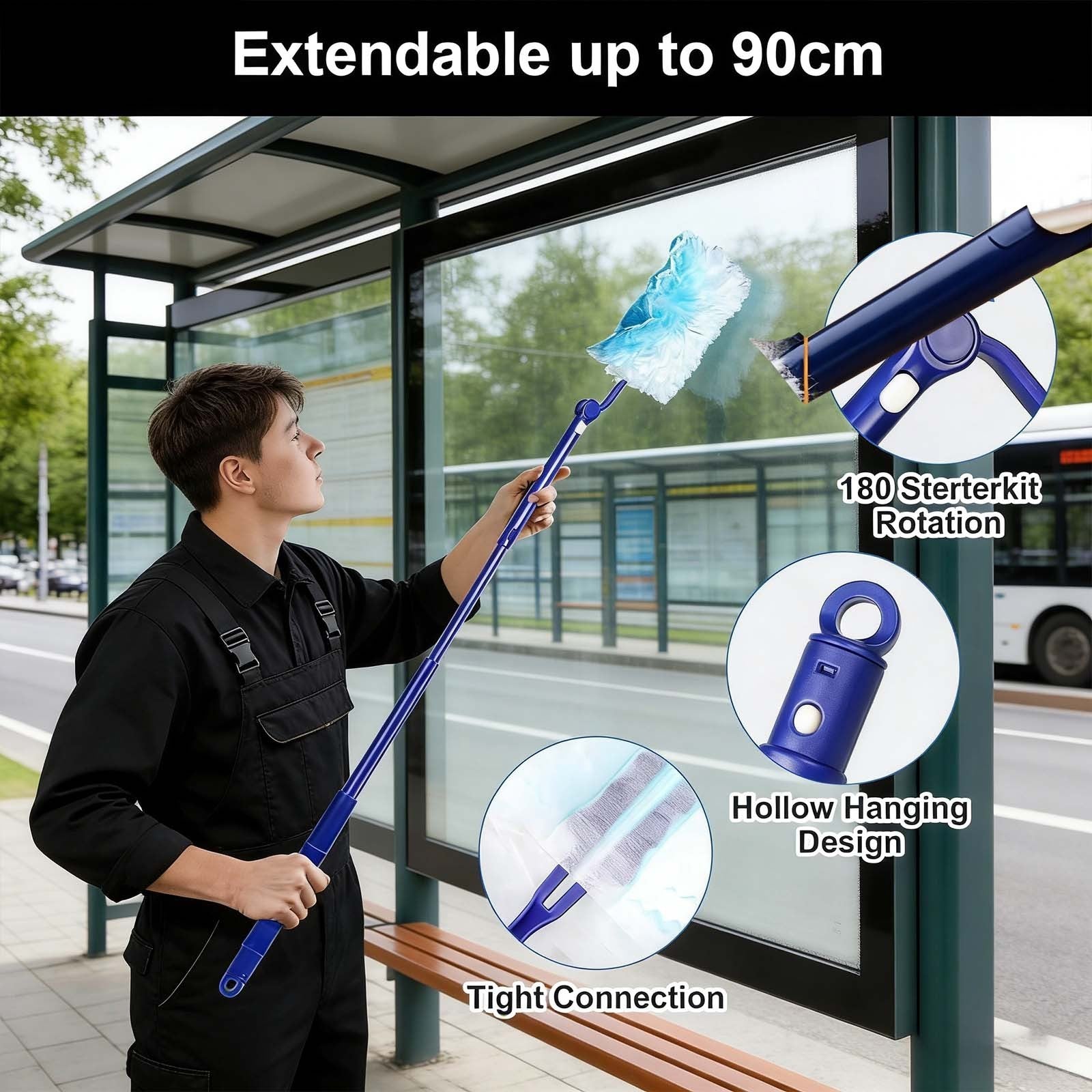 Flash Dust Magnet Fluffy Duster Kit with Extendable Long Handle + 50 Refills