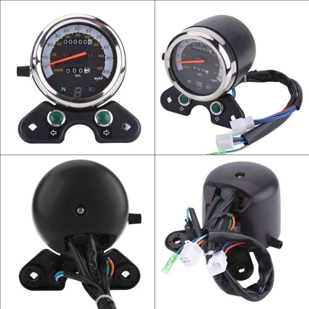 LED LCD Digital Motorbike Meter 12V Odometer Speedometer Tachometer