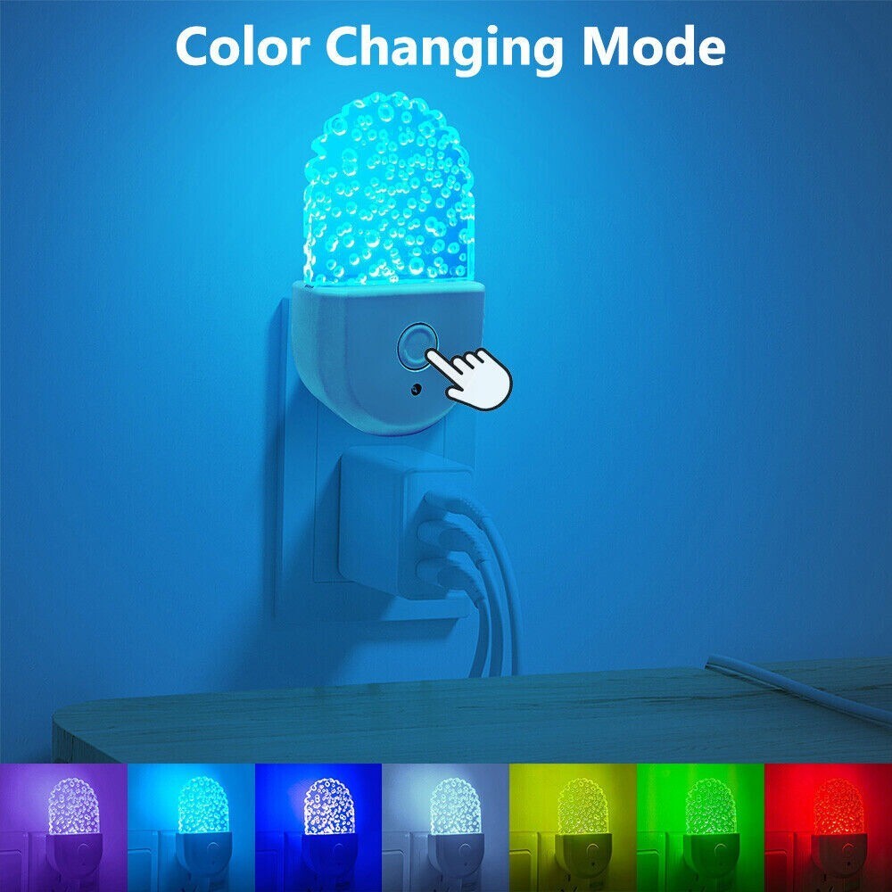 RGB Color Changing Night Lights Dusk Dawn Sensor Plug in Lamp Hallway Kids Light