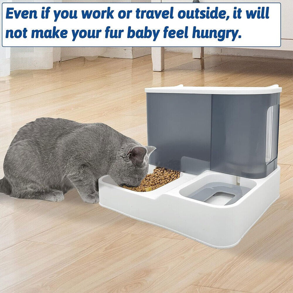 2 in 1 Automatic Cat Feeder Water Dispenser Dry Wet Pet Dog Puppy Food Dispenser