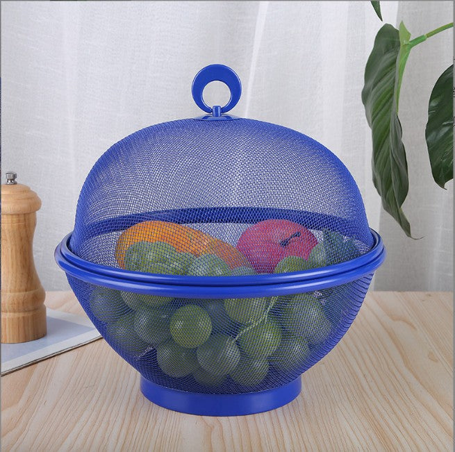 Fruit Fly Proof Fruit Bowl, Large Capacity Mesh Fruit Basket with Lid Cover