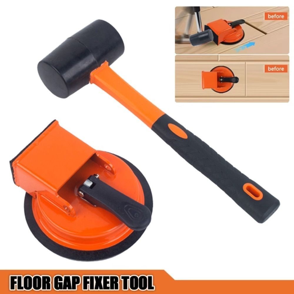 Heavy Duty Floor Gap Fixer Tool With Rubber Mallet, Iron Body&Strong Suction Cup