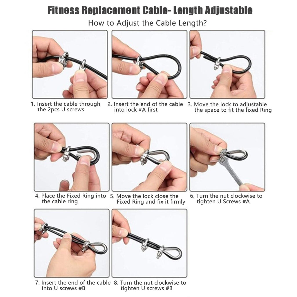 Adjustable Steel Wire Rope Kit DIY Weight Multi Gym Cable Fitness Pulley Tool