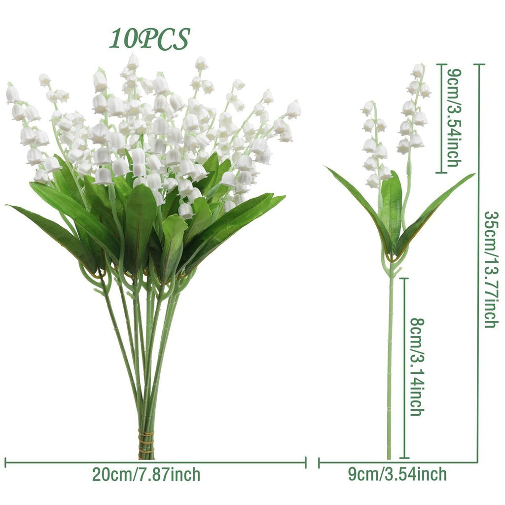 Artificial Lily of The Valley 10Pcs Wedding Bouquet DIY Floral Arrangements