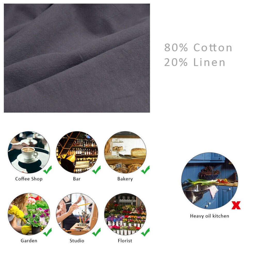 Apron Cotton Linen Crossover Pinafore Dress Home Cooking Kitchen Painting