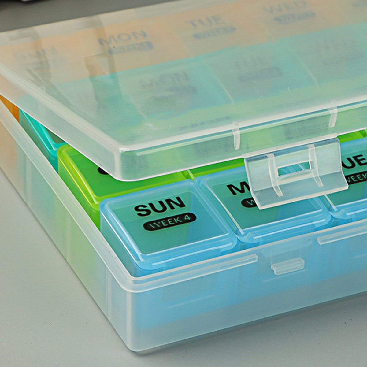28 Day Pill Organiser Monthly Pill Box Large Organizer By Week Pillbox Portable