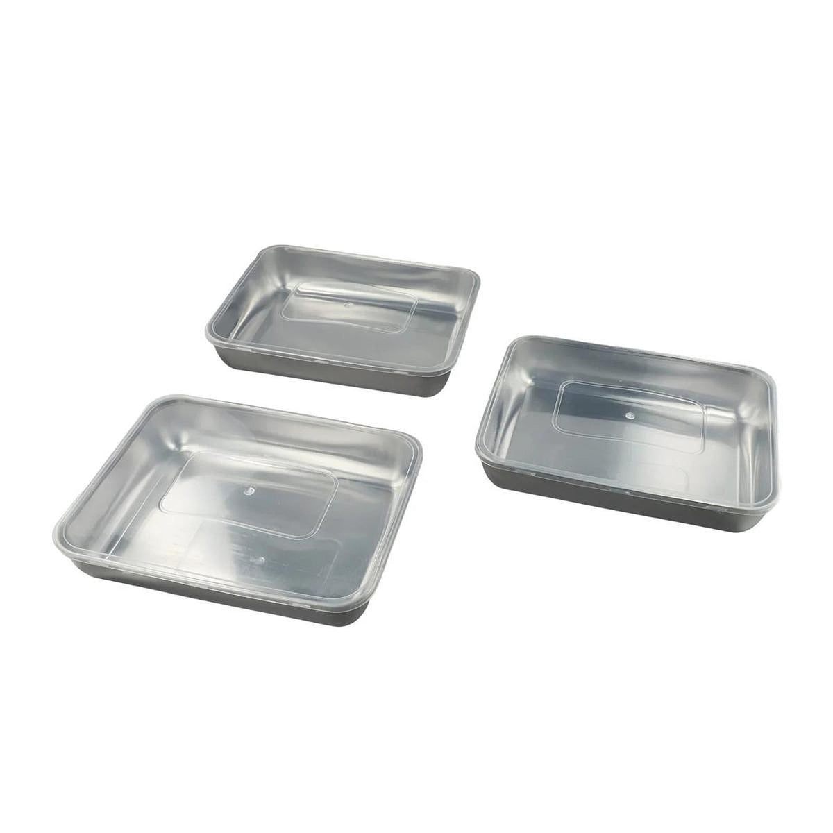 3Pcs Food Storage Containers Stainless Steel 2200ml for Picnic Fridge Pantry