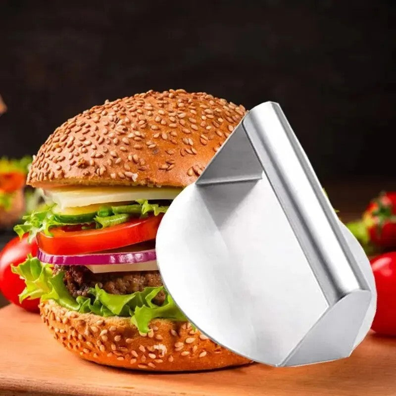Stainless Steel Burger Press  round Burger Smasher Heavy-Duty Smash UK
