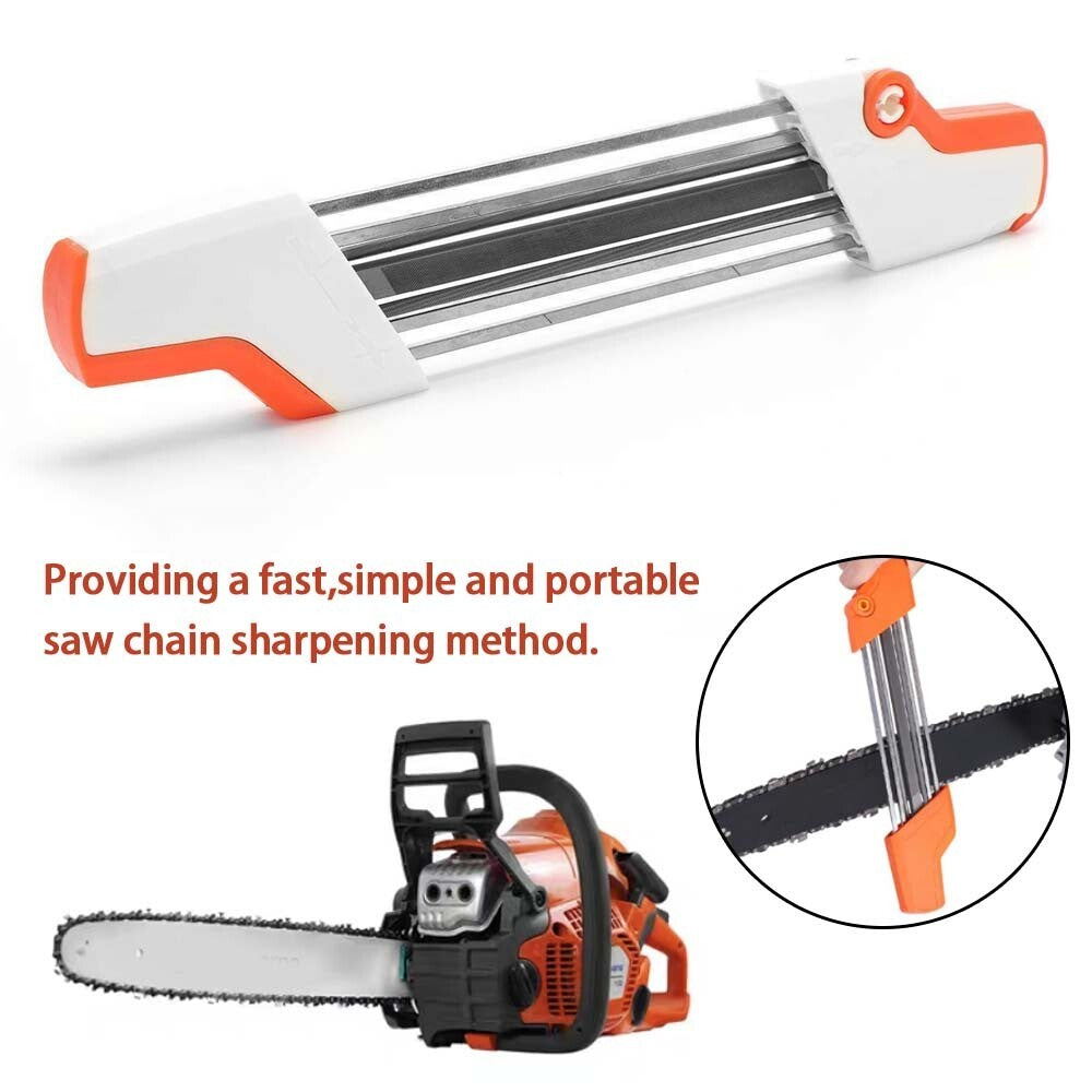 2 in 1 Metal Easy Chainsaw File Sharpener Replace For Stihl 3/8P Chain 4.0mm New