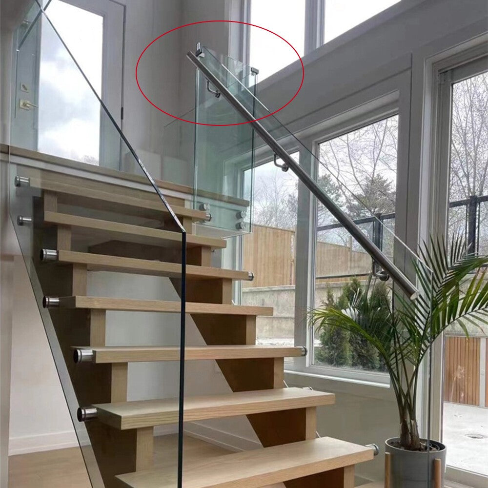 2XStainless Steel 90 Degree Glass Balustrade Stiffener / Clamp 10-12mm - Duplex