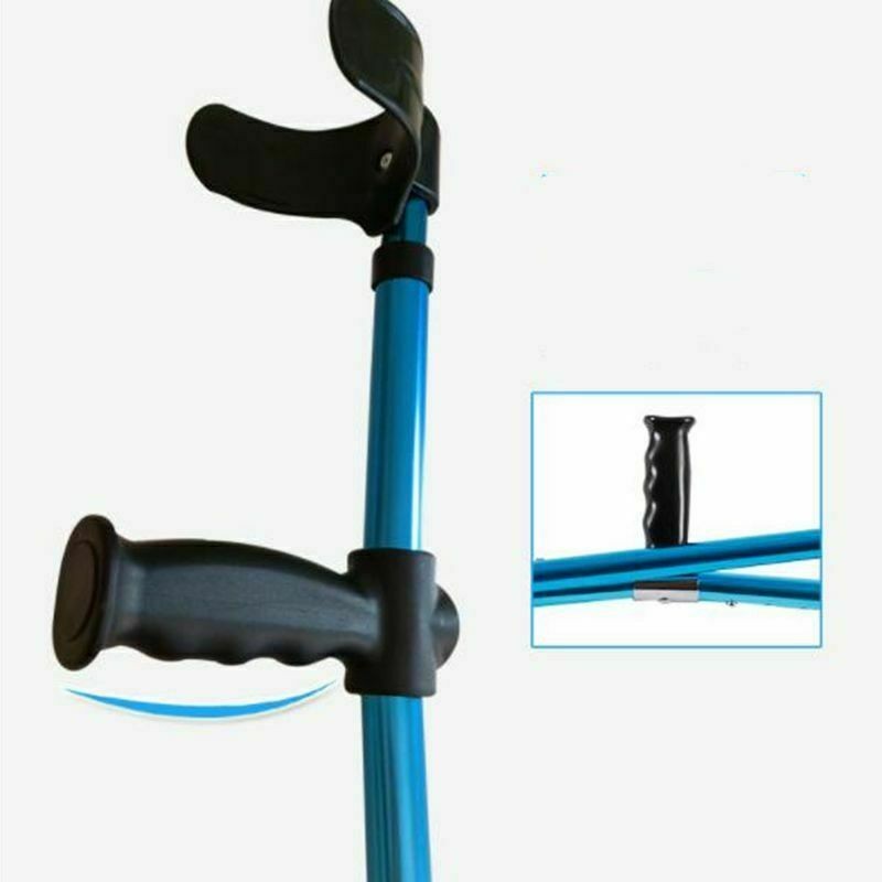 1× Adults Foldable Heavy Duty Walking Forearm Crutch Stick Aluminum Alloy