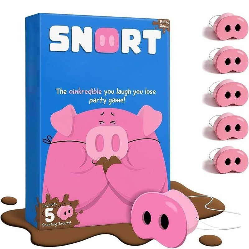The You Laugh You Lose Party Game, Pig Nose Card Game with 150 Challenge Cards