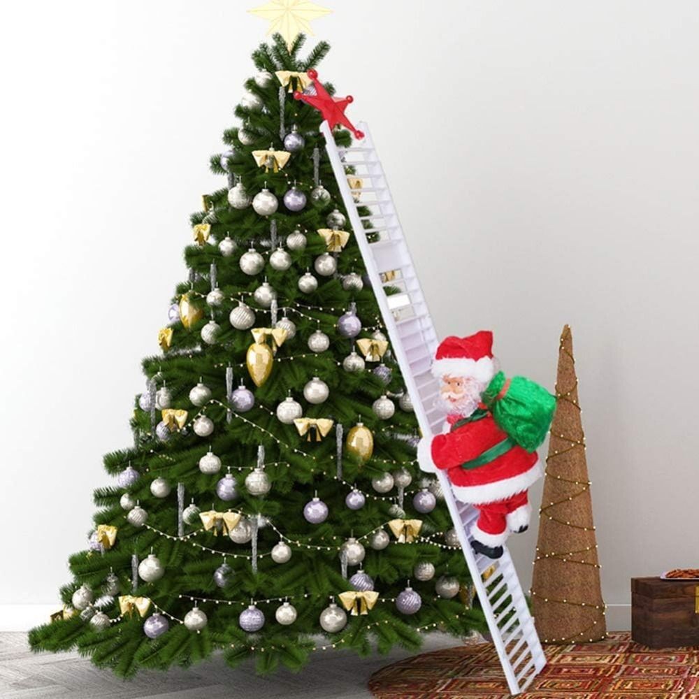 Christmas Electric Santa Claus Climbing Ladder Doll Music Xmas Music Decor Party