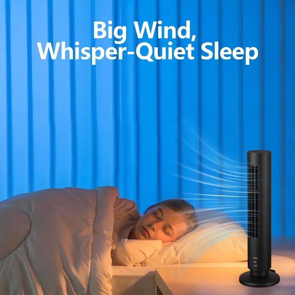32cm TOWER FAN Inch Air Cooling Free Standing Tower Fan 3-Speed Oscillating