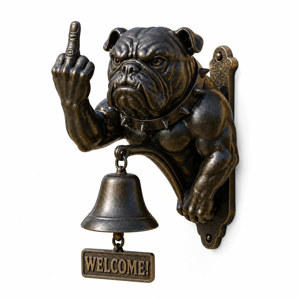 Funny Bulldog Doorbell Bulldog Design Rustic Cast Iron Doorbell Door Ring Decor