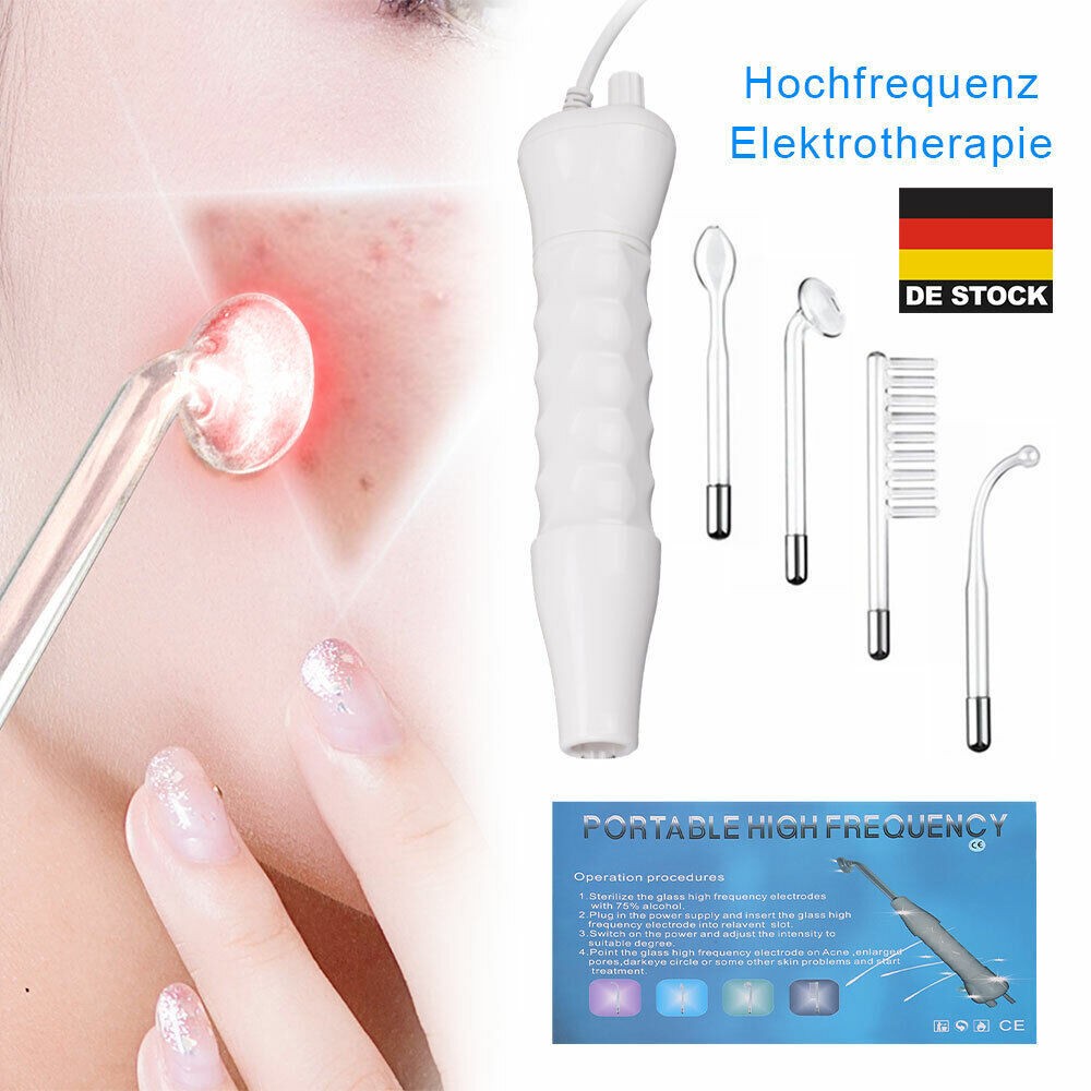 UK Portable High Frequency Electrotherapy Skin Therapy Wand Machine Acnes Remove