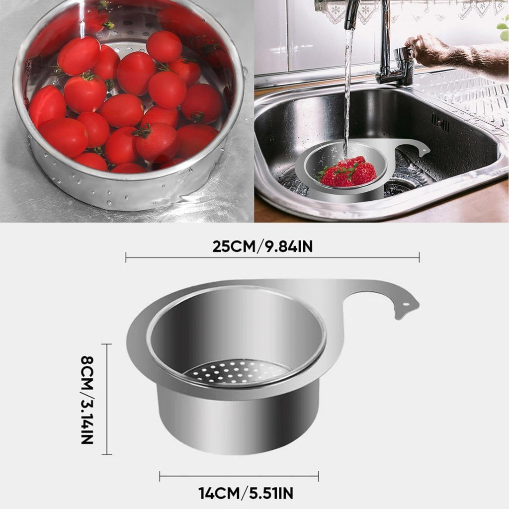 Stainless Steel Drain Basket for Kitchen Sink, Swan Sink Strainer Basket