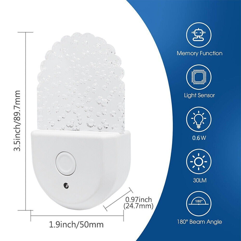 RGB Color Changing Night Lights Dusk Dawn Sensor Plug in Lamp Hallway Kids Light