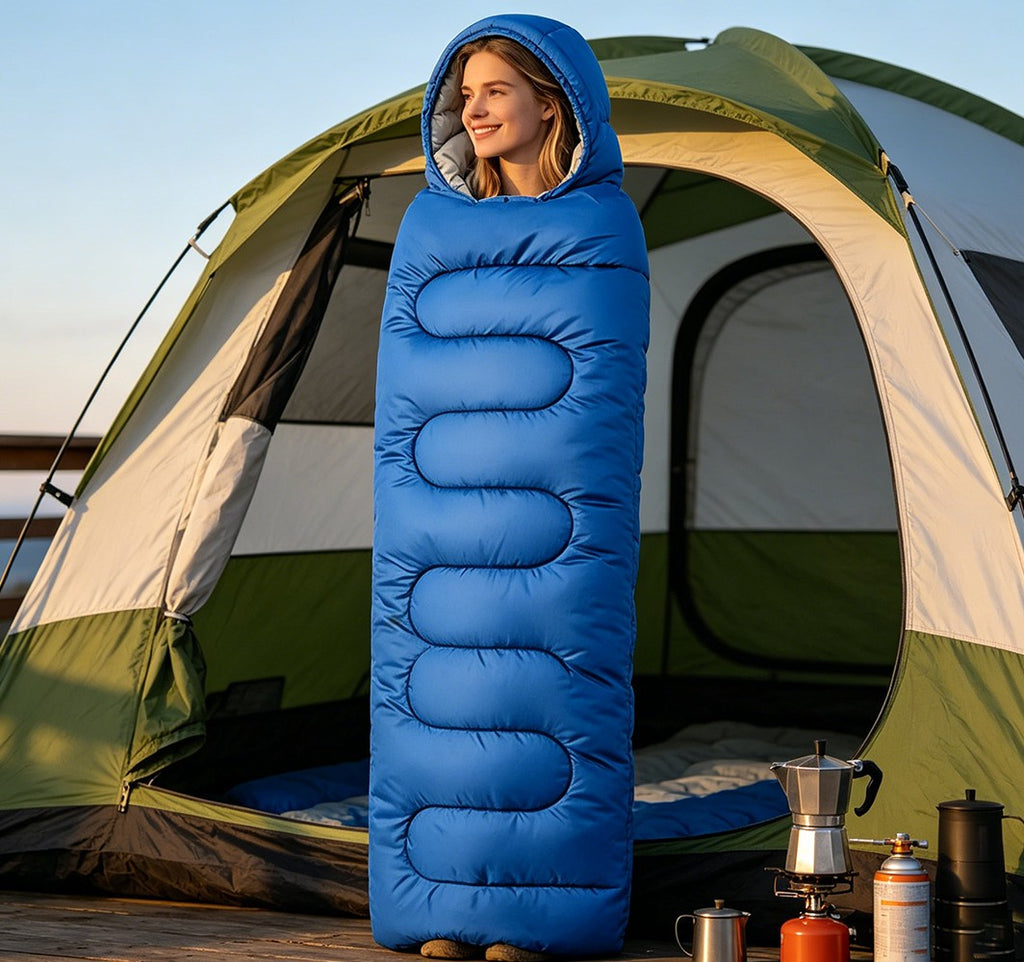 Waterproof 4 Season Envelope Sleeping Bag Single Zip Design Camping Hiking Use
